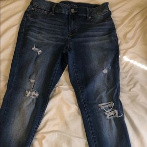 Maurice’s distresses king cuffed jeggings